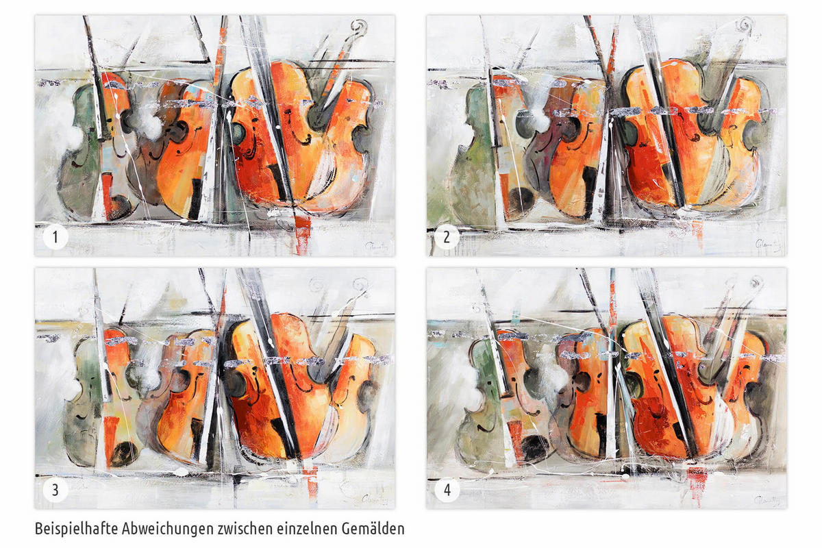 ACRYLBILD HANDGEMALT 120/80 cm - Orange/Grau, Holz/Textil (2/80cm) - KUNSTLOFT