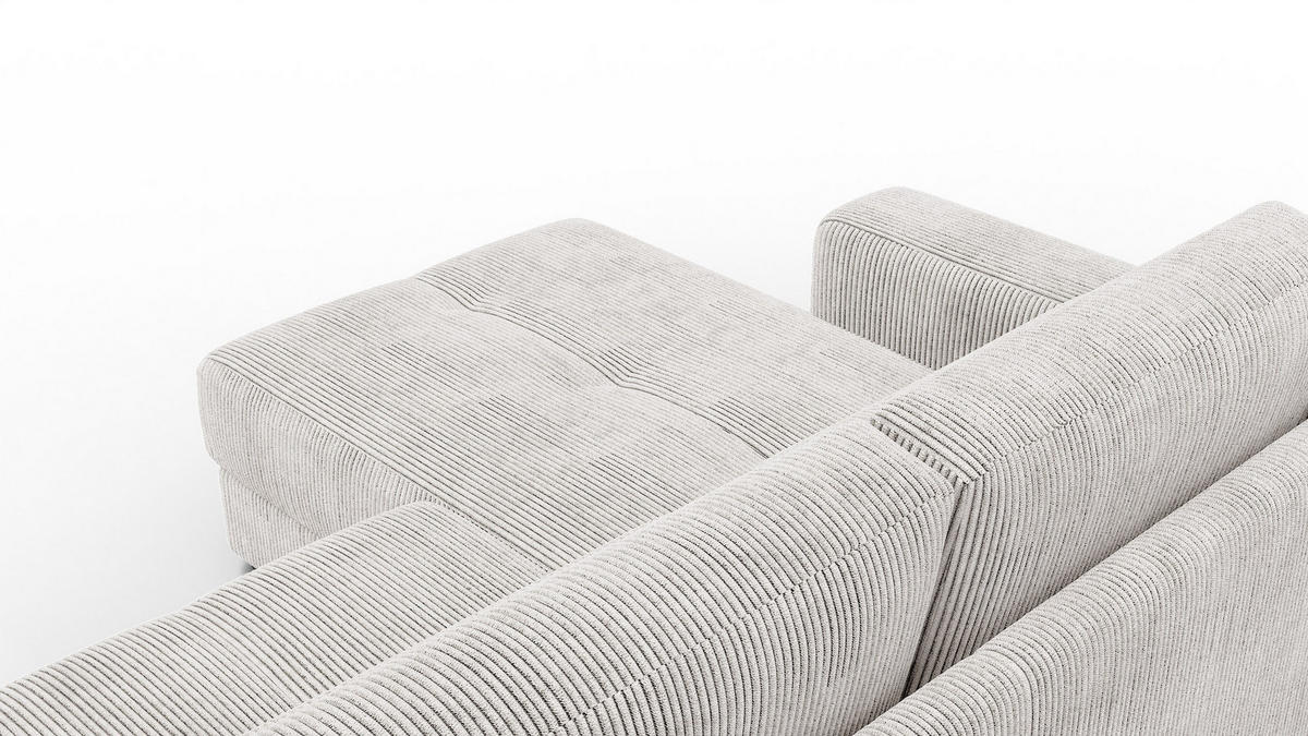 ECKSOFA OLI 4-Sitzer links, perlweiß - Weiß, Holz/Textil (295/172cm) - Courtois Laville