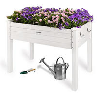 HOCHBEET aus Holz für Garten & Balkon, rechteckig mit Vlies-Folie - Weiß, Holz (100/75/50cm) - needs&wants