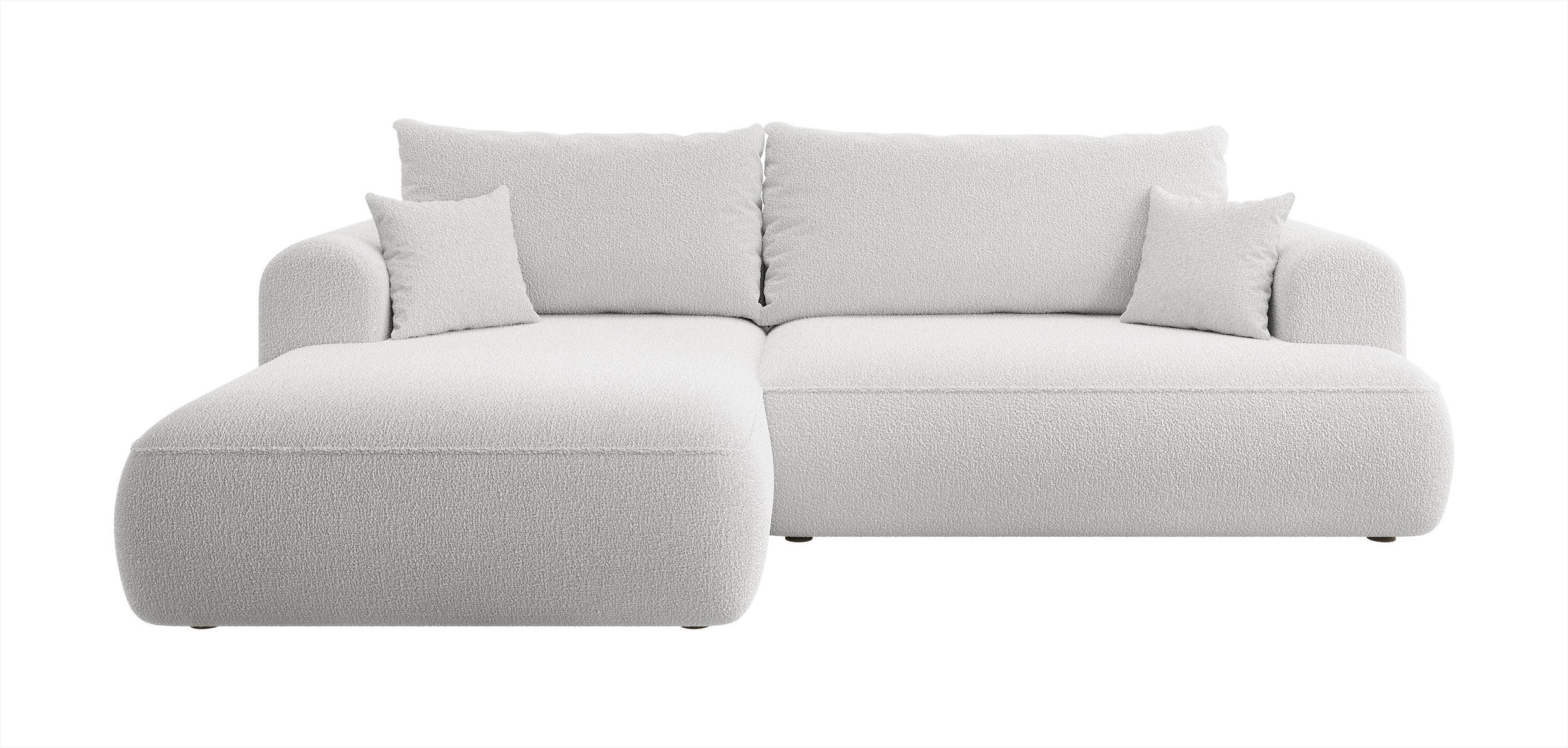 ECKSOFA Ovo Grau Boucle - Schwarz/Grau, Kunststoff/Textil (260/165cm) - Selsey