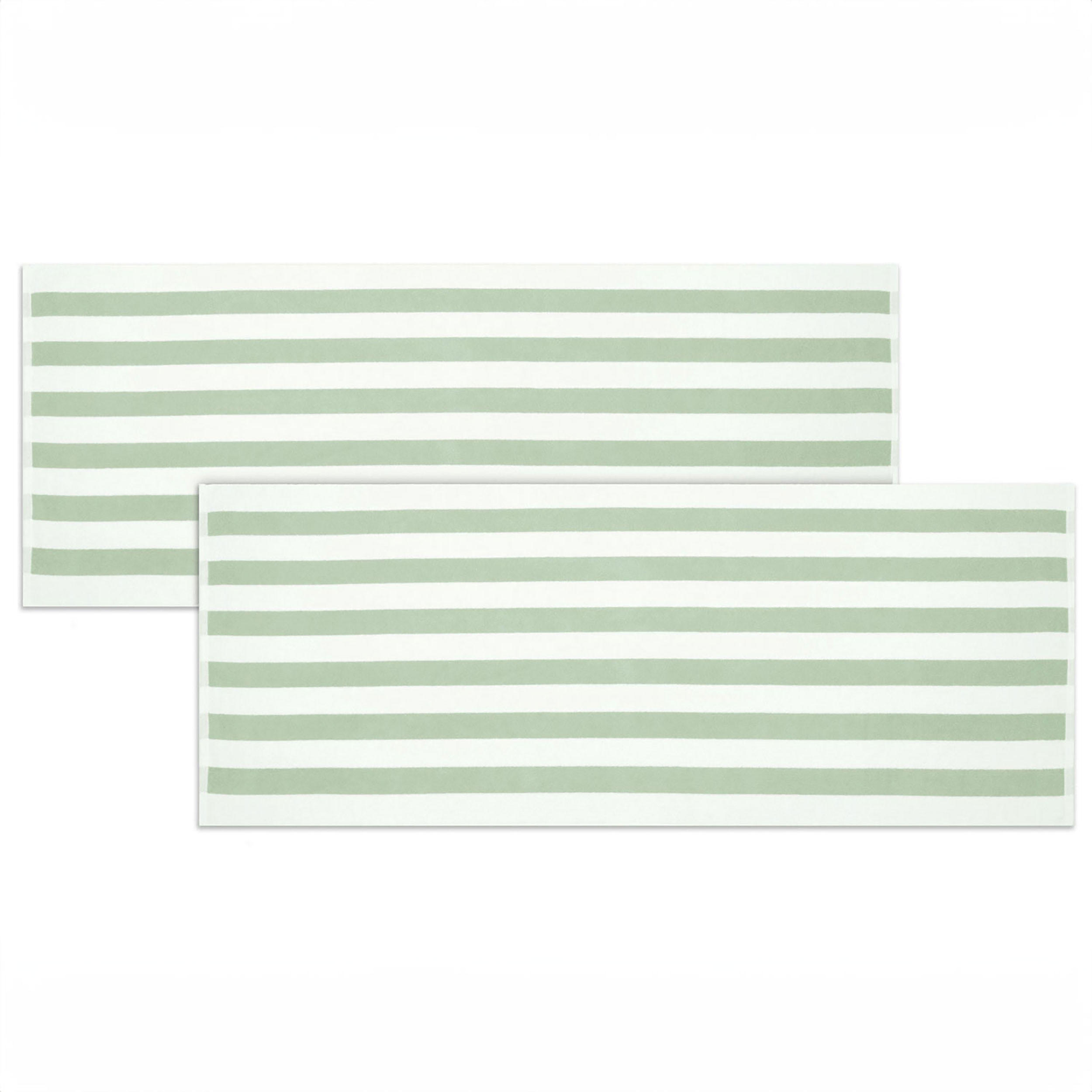 STRANDTUCH, 2er-Set, 70x180 cm, 100% Baumwolle - Salbeigrün, Textil (70/180cm) - Zollner