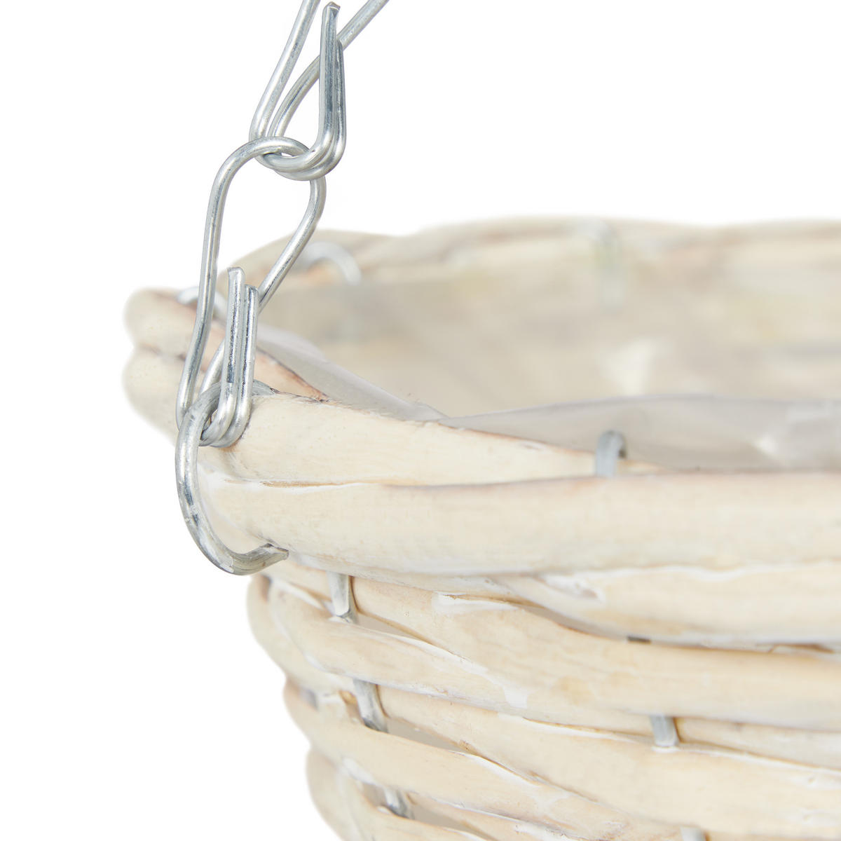 3XBLUMENAMPEL - Beige, Textil/Metall (25/12/25cm) - Relaxdays