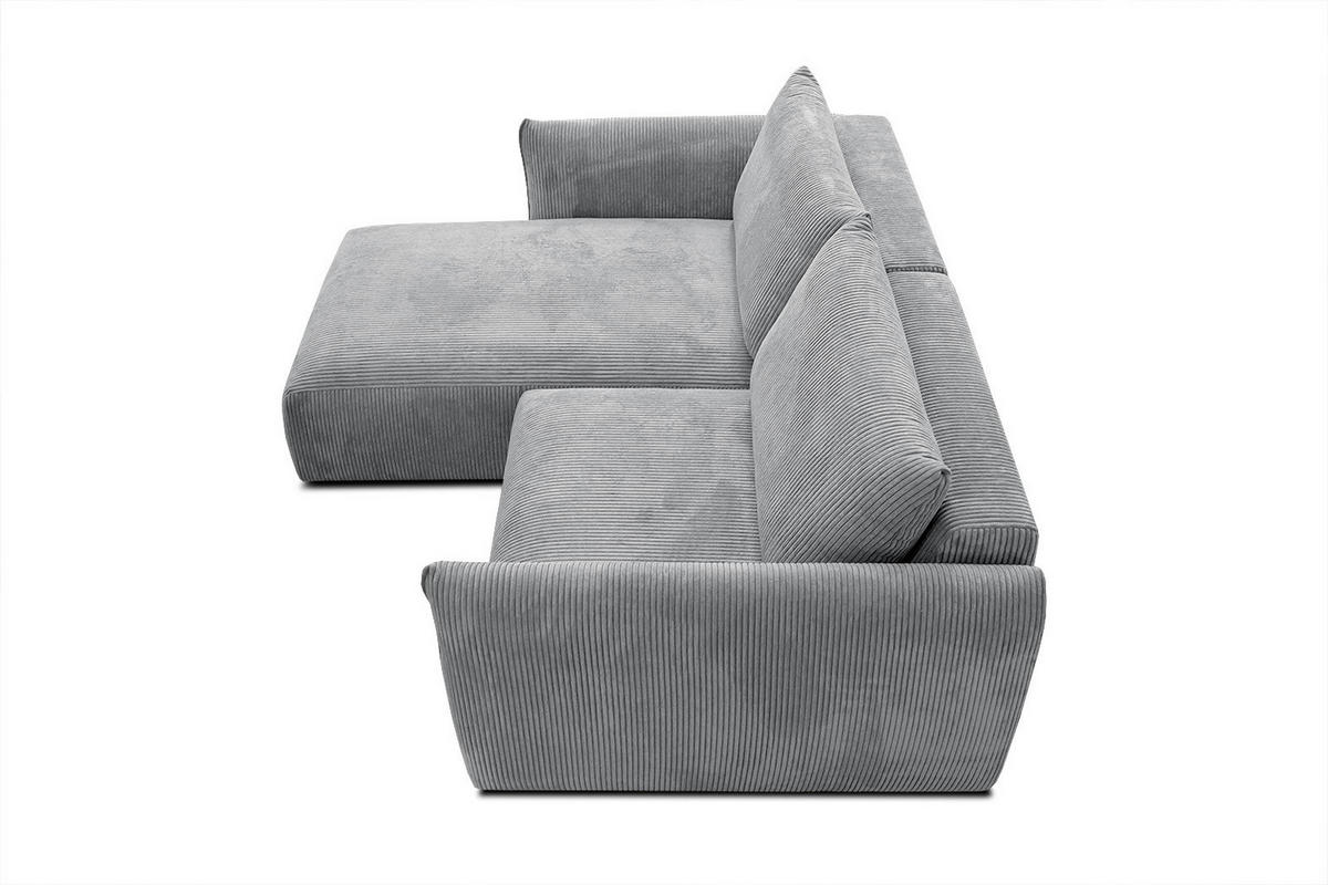 ECKSOFA TAUER 3-Sitzer, hellgrau - Hellgrau/Schwarz, Holzwerkstoff/Kunststoff (173/206cm) - Courtois Laville
