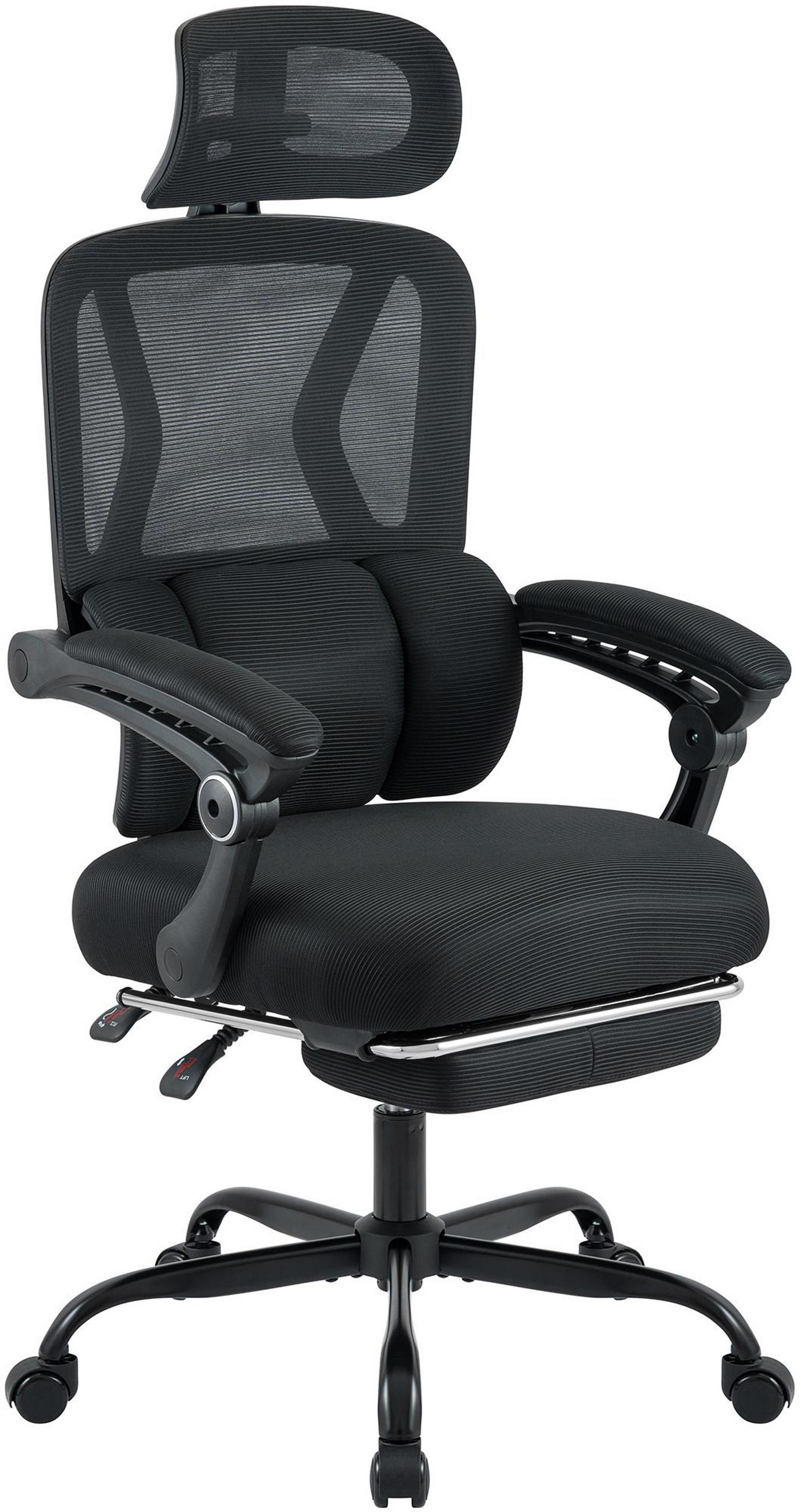 BÜROSTUHL Kador schwarz - Schwarz, Textil/Metall (64/127/60cm) - TPFLiving