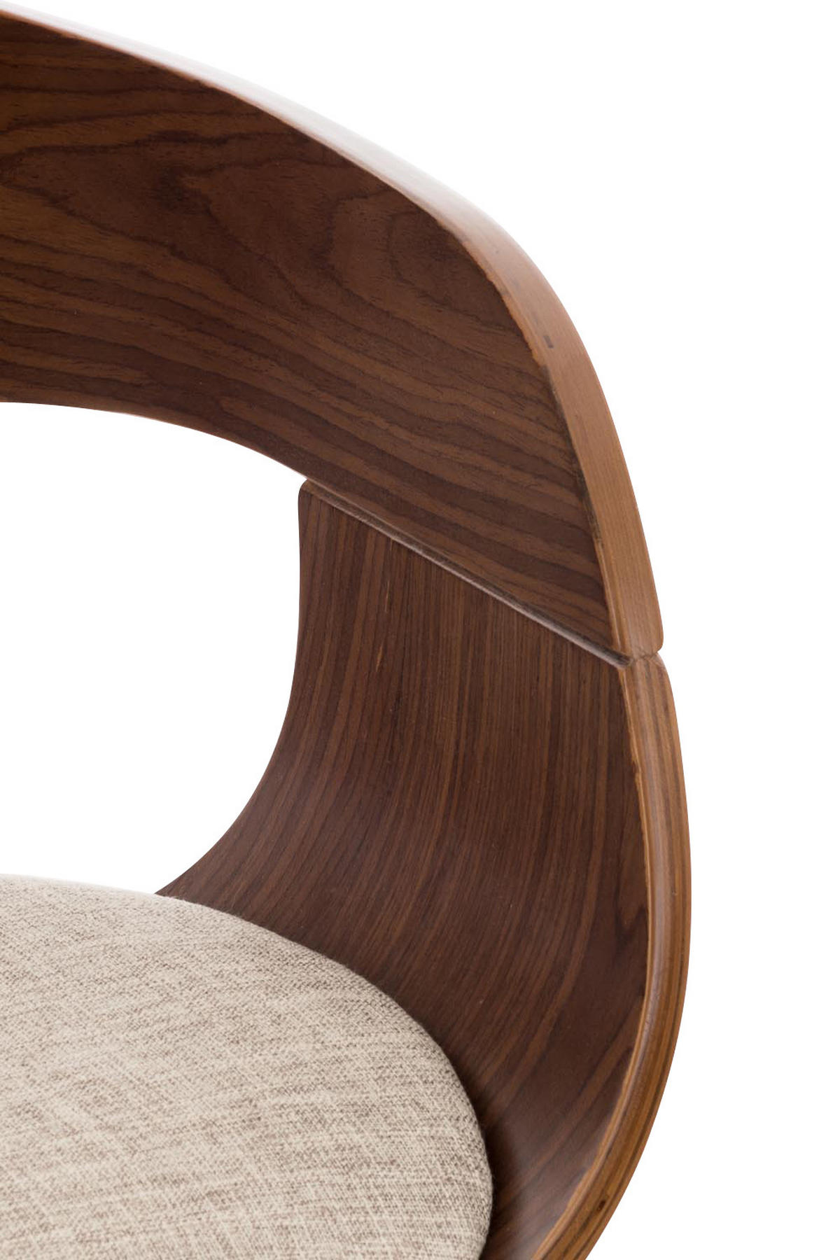 BARHOCKER Nadan Stoff Walnuss/creme - Beige, Textil/Metall (50/88/48cm) - DELUKE