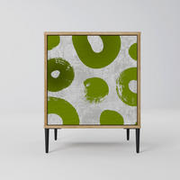 SIDEBOARD GREEN RHAPSODY, Eichefarben, 57,5x42x72,5 cm, Schwarze Metallfüße - Eichefarben/Multicolor, Holzwerkstoff/Metall (57.5/72.5/42cm) - SpaceRebels
