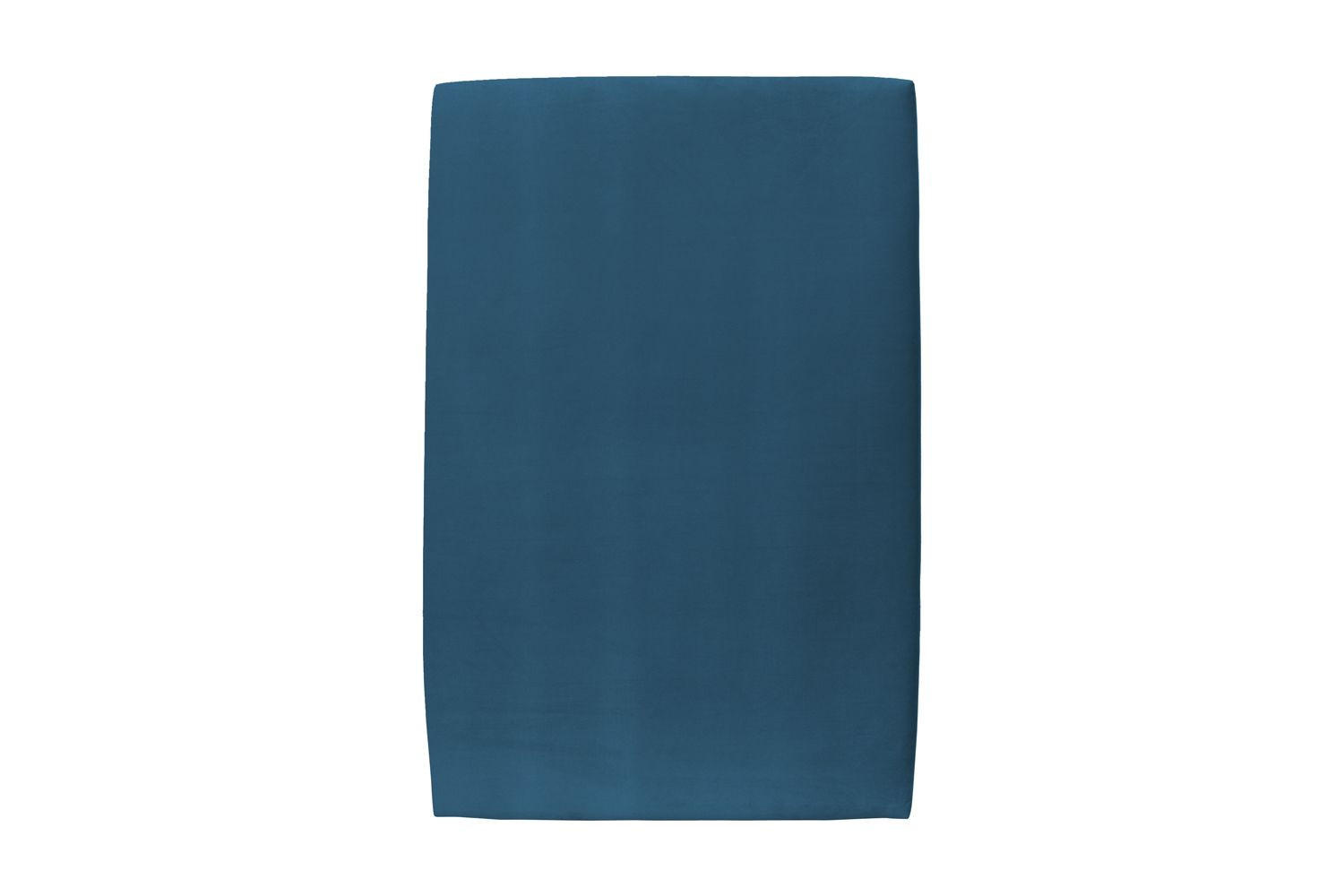 KOPFTEIL gepolstertes – ozeanblauer Samtstoff - 90 cm - Beige/Dunkelblau, Holz (90/120/10cm) - Sommeil de Plomb