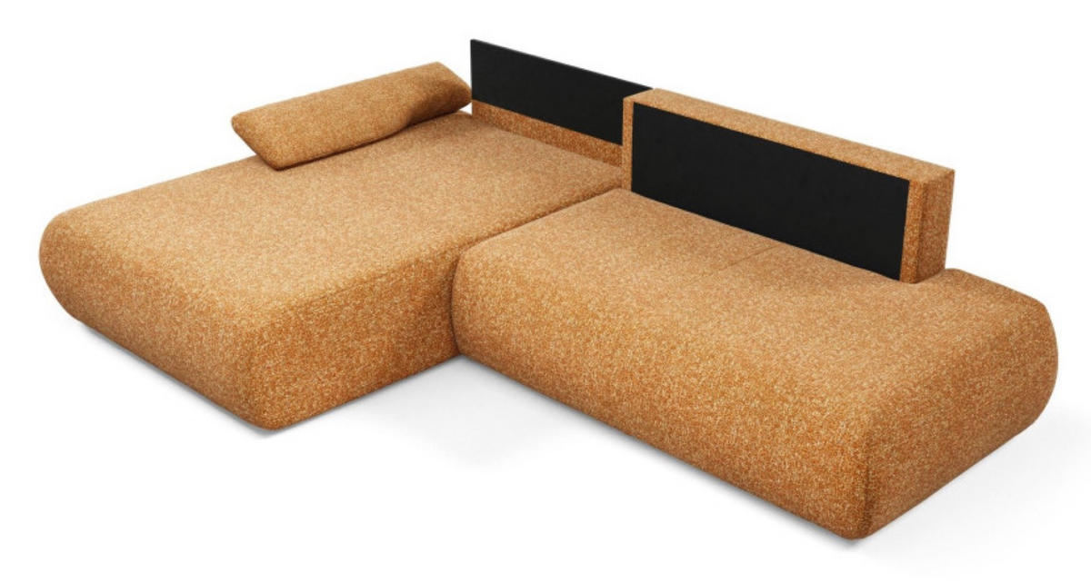 ECKSOFA Orange PENTI Ausziehbar Mit Bettkasten Links - Orange, Textil (286/173.5cm) - Sepro Meble
