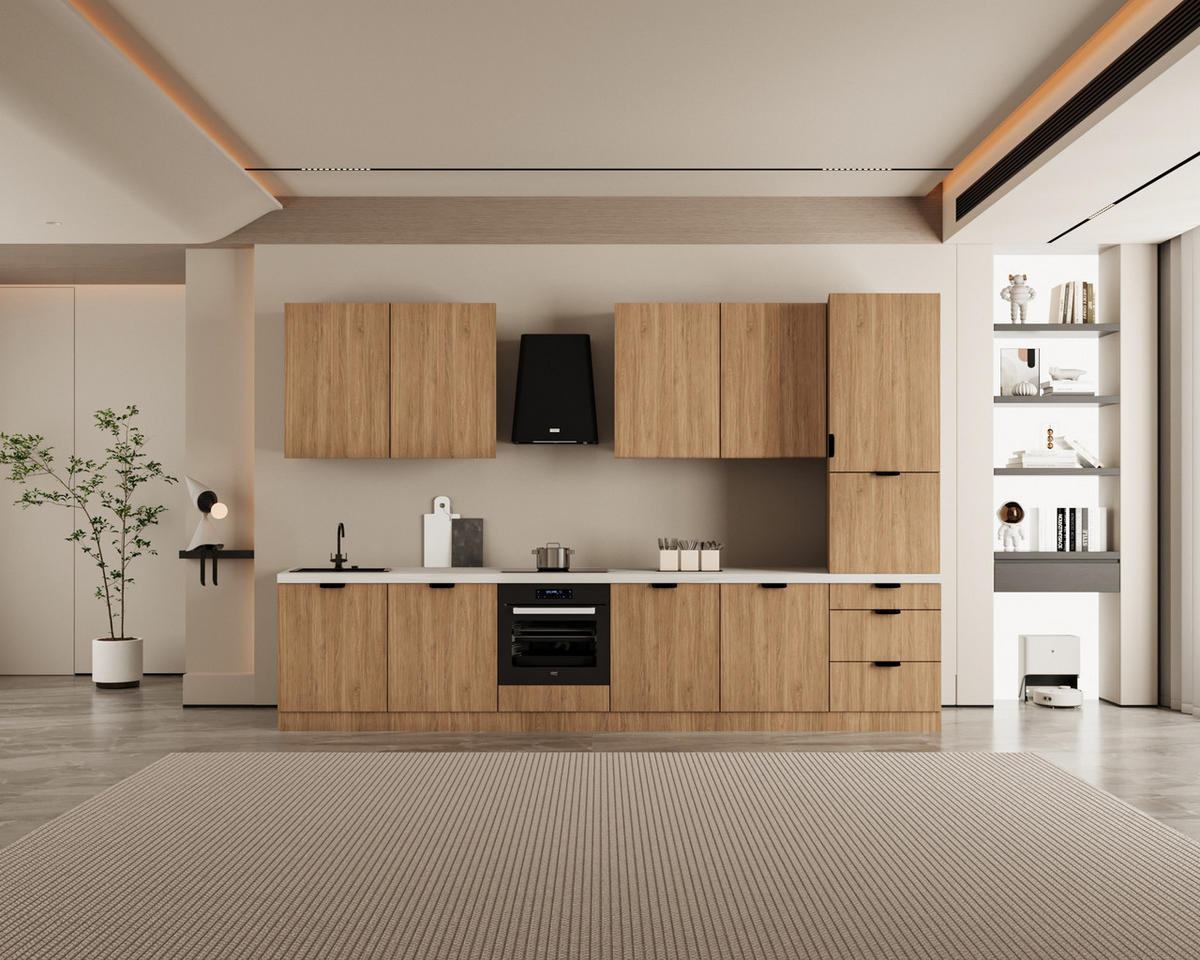 KÜCHENZEILE 360 cm - Sorento KS8-M360 - in Sonoma Eiche - Sonoma Eiche, Holz (360/247/52cm)