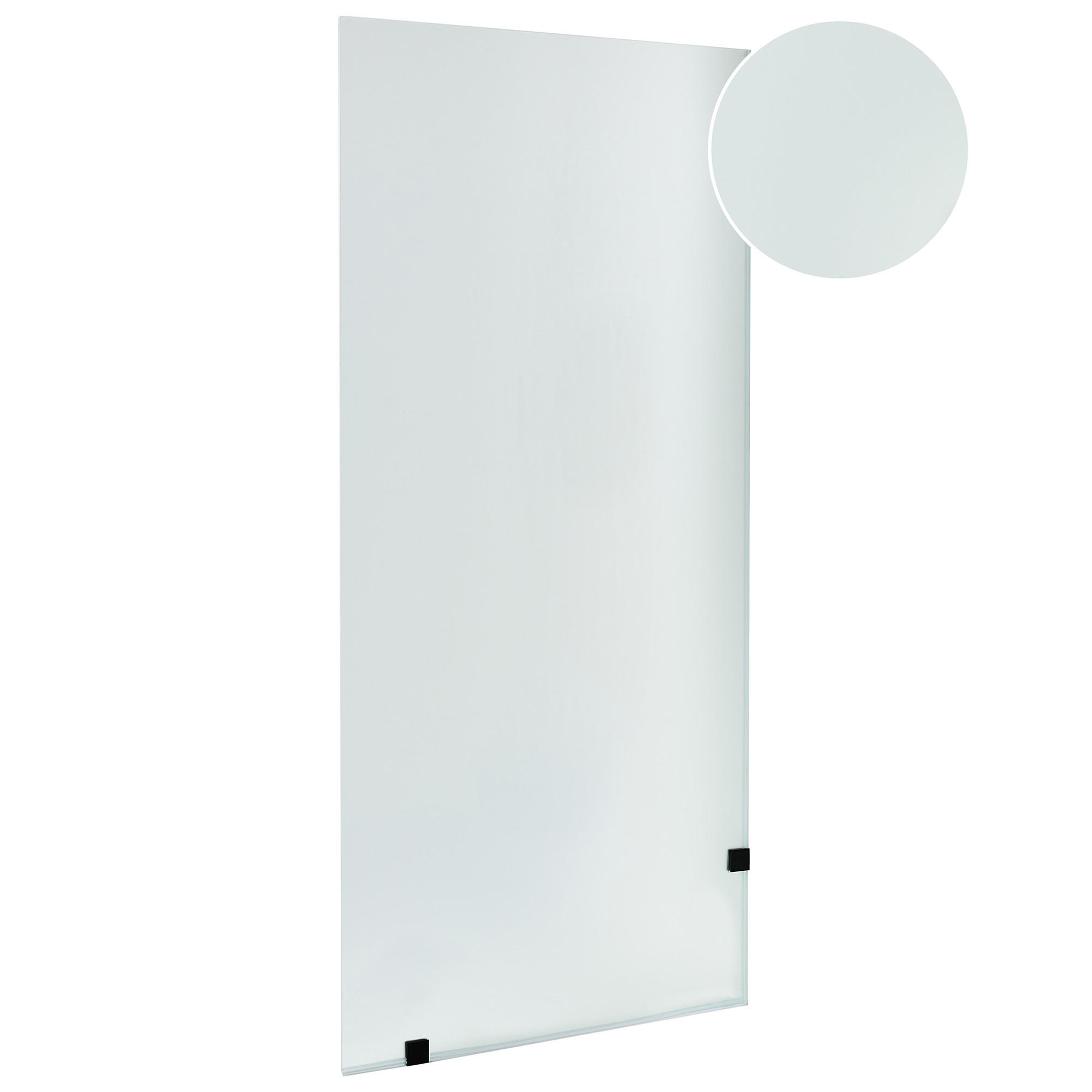 DUSCHWAND 90/195 cm Transparent Icalma - Transparent/Schwarz, Glas (90/195cm) - Beliani