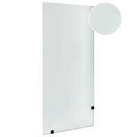 SPRCHOVÁ ZÁSTĚNA 90/195 cm Průhledná Icalma - černá/průhledná, sklo (90/195cm) - Beliani