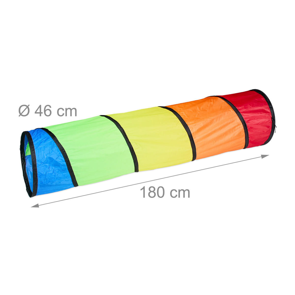 SPIELTUNNEL - Multicolor, Textil/Metall (180/46/46cm) - Relaxdays