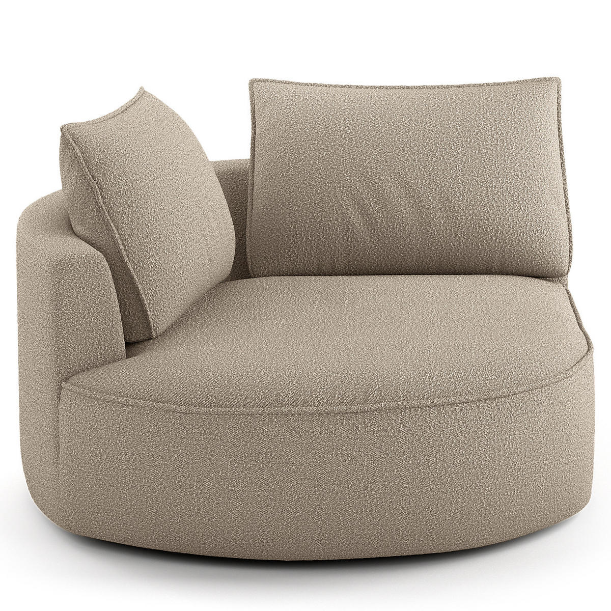 OTTOMANE - modular - Beige/Schwarz, Kunststoff/Textil (126/82/154cm) - home24