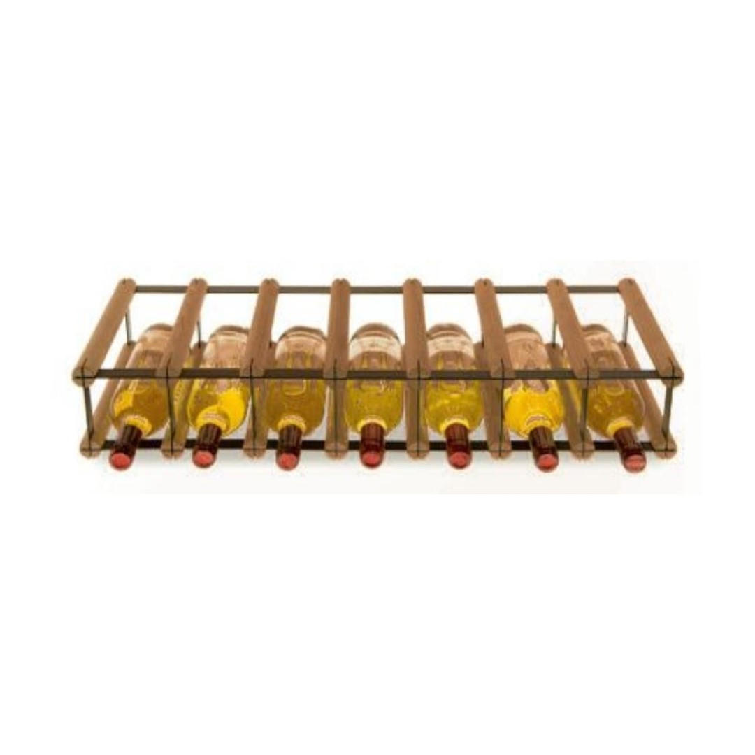 WEINREGAL Vinotega Mod Metal 12,5x72,5x24,5 cm 7x1 Flaschen Massives Kiefernholz Braun Geölt - Braun, Holz (72.5/12.5/24.5cm) - PROREGAL
