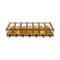 WEINREGAL Vinotega Mod Metal 12,5x72,5x24,5 cm 7x1 Flaschen Massives Kiefernholz Braun Geölt - Braun, Holz (72.5/12.5/24.5cm) - PROREGAL