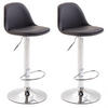 BARHOCKER 2er Set Lederlook schwarz - Chromfarben/Schwarz, Textil/Metall (39/82/39cm) - CLP