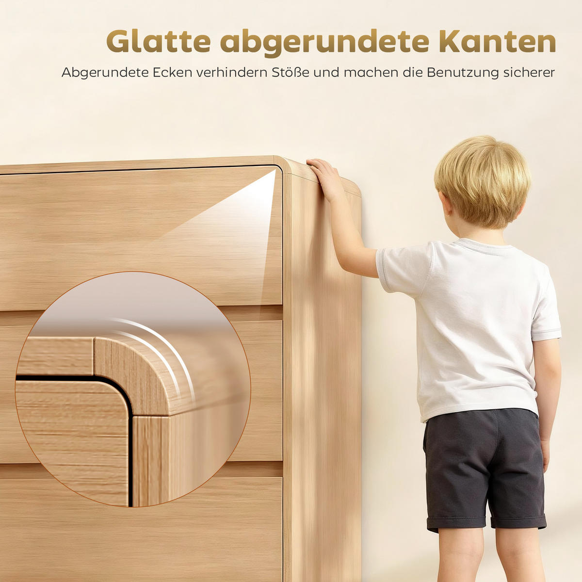 SIDEBOARD Naturholzfarben, 6 Schubladen, 100/38/86 cm - Naturfarben, Holz (100/86/38cm) - PANGIVO