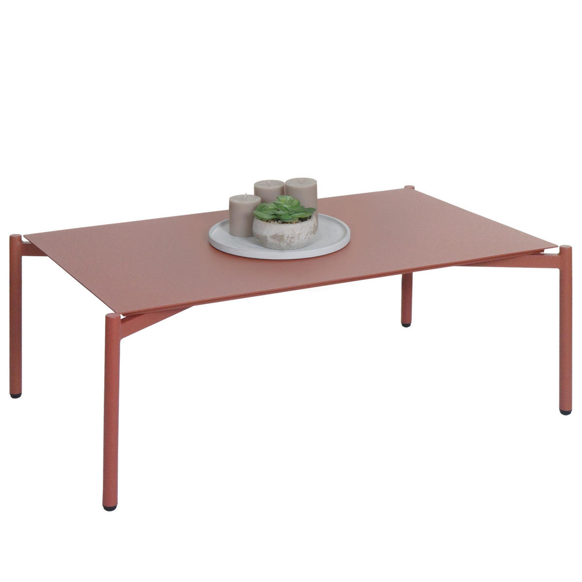 GARTENTISCH aus Aluminium HxBxT 39x105x65cm Terrakotta - Terracotta, Metall (65/105/39cm) - PROREGAL