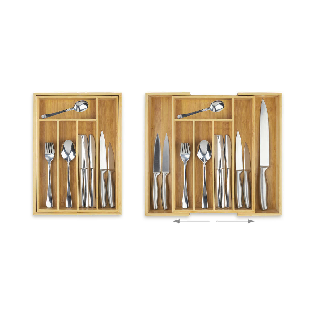 BESTECKKASTEN - Hellbraun, Holz/Holzwerkstoff (47/5/33cm) - Relaxdays