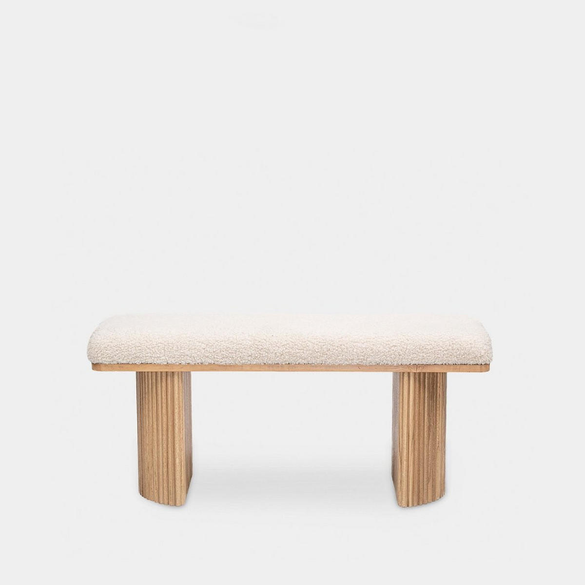 BANK Bruna Weiß 100 cm x 45 cm - Weiß, Textil (100/45/35cm)