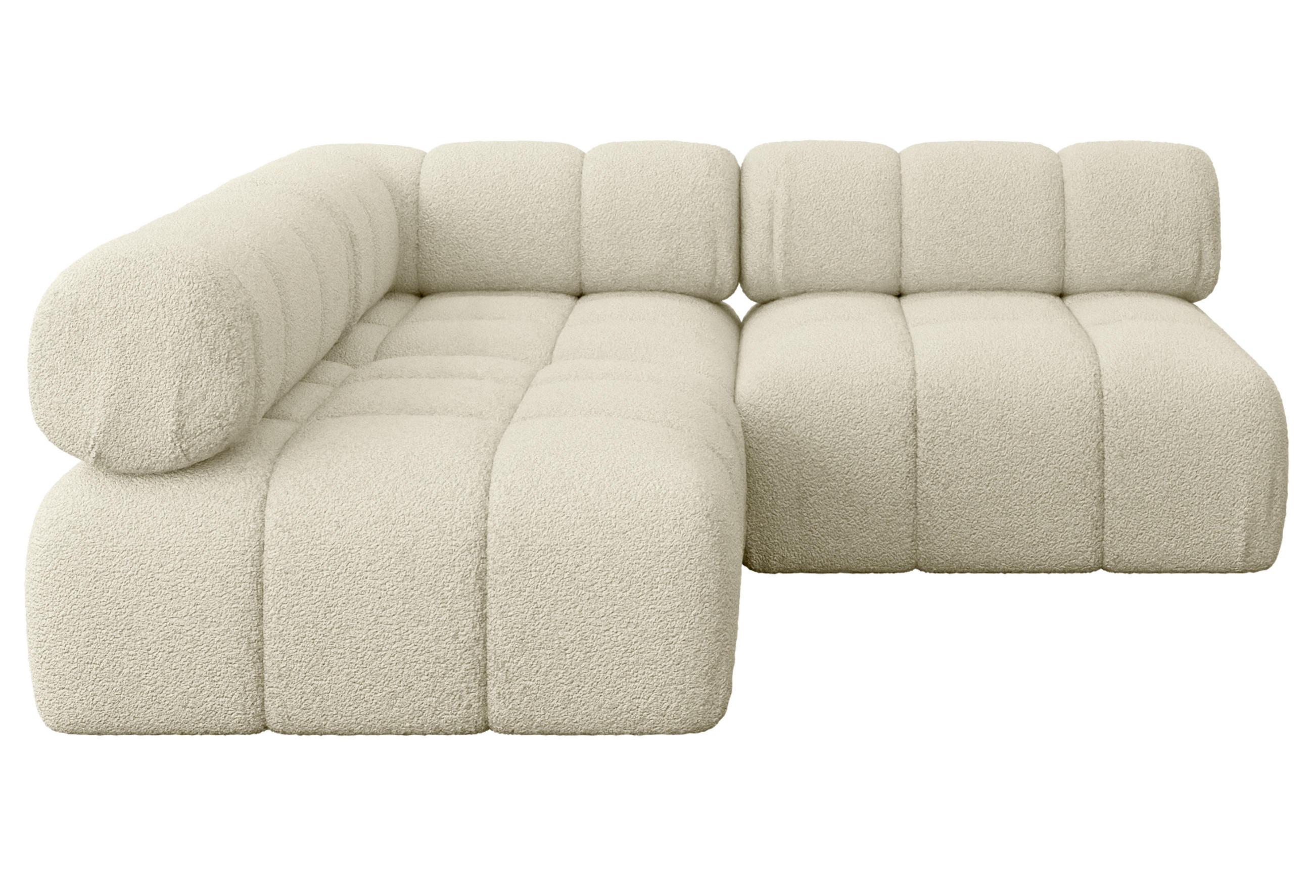 ECKSOFA modulares Sofa Samaro-L1 - 190x190x70 cm Beige Bouclé - Beige, Holzwerkstoff/Textil (190/190cm) - ALTDECOR