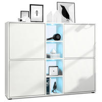 HIGHBOARD Cuba Türen in Weiß matt - Weiß, Holzwerkstoff (130.5/105.5/35.5cm) - Vladon