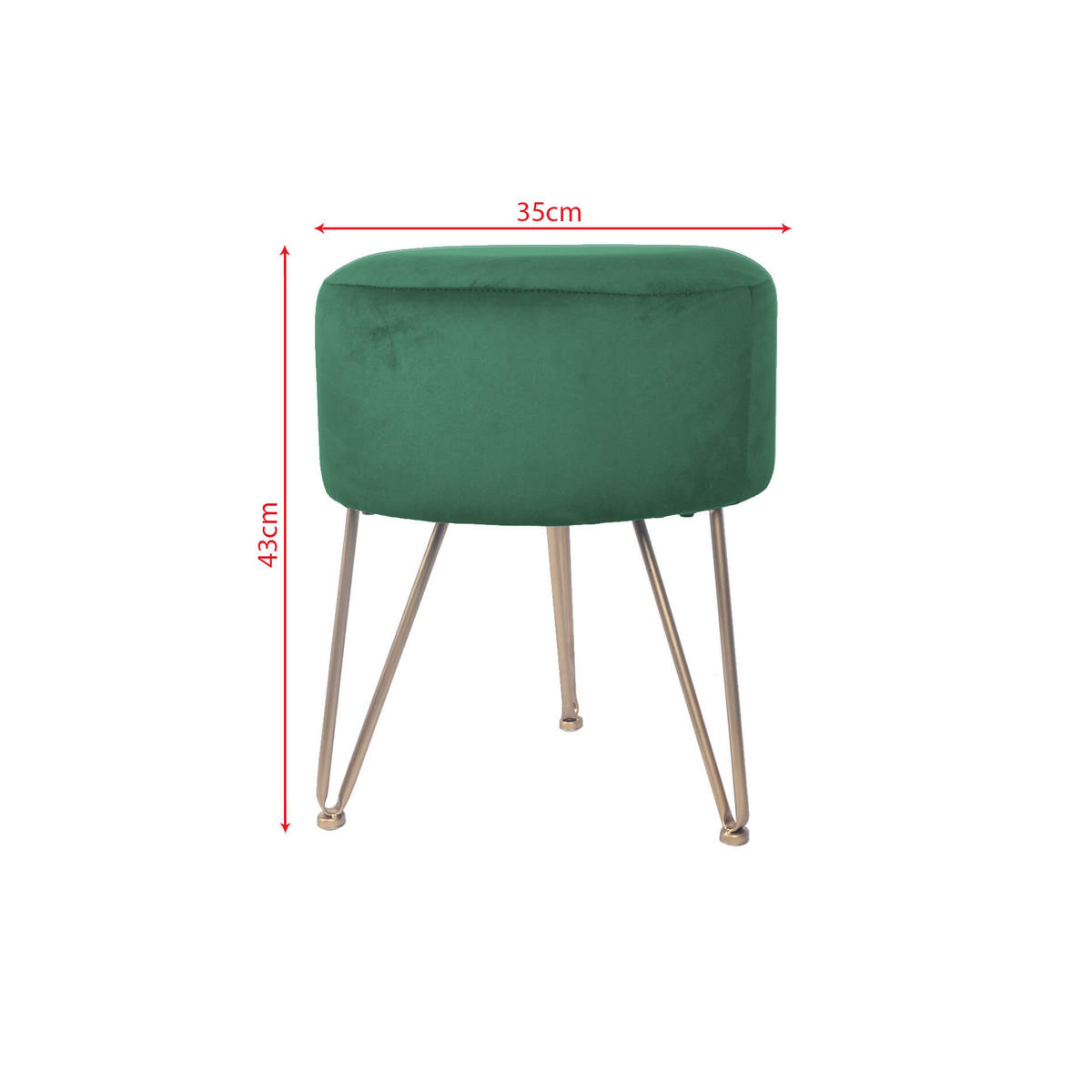 FUSSHOCKER Grün 35/35/43 cm - Grün, Textil (35/43/35cm) - Mobili Rebecca
