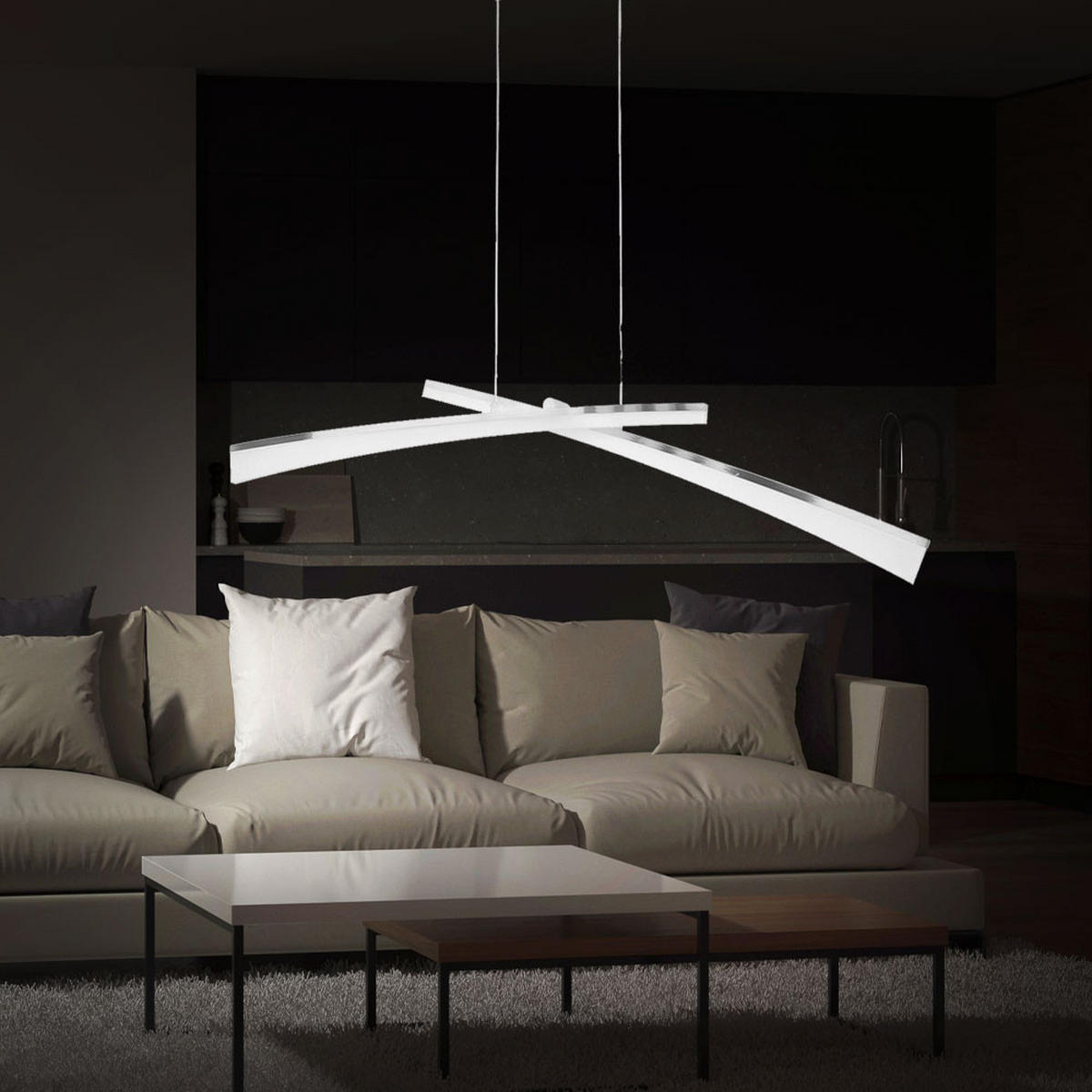 LED HÄNGELAMPE ConSell Silber Nickel matt - Silberfarben, Metall (120/10/150cm) - Wofi