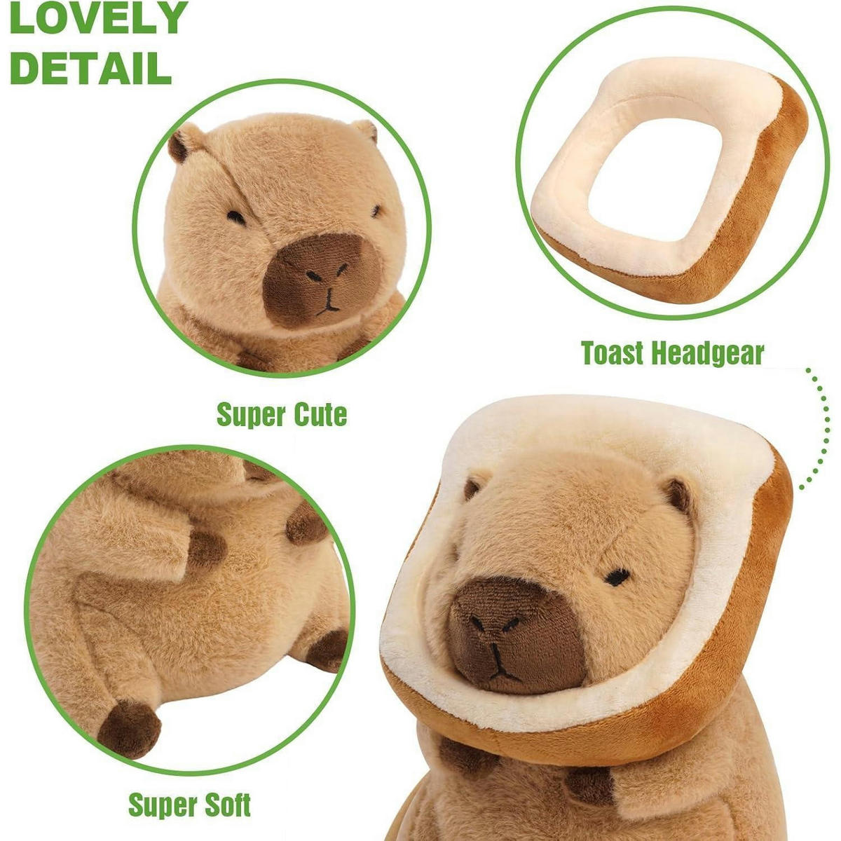 PLÜSCHTIER Capybara Brot 35 cm - Braun, Textil (31/35cm)