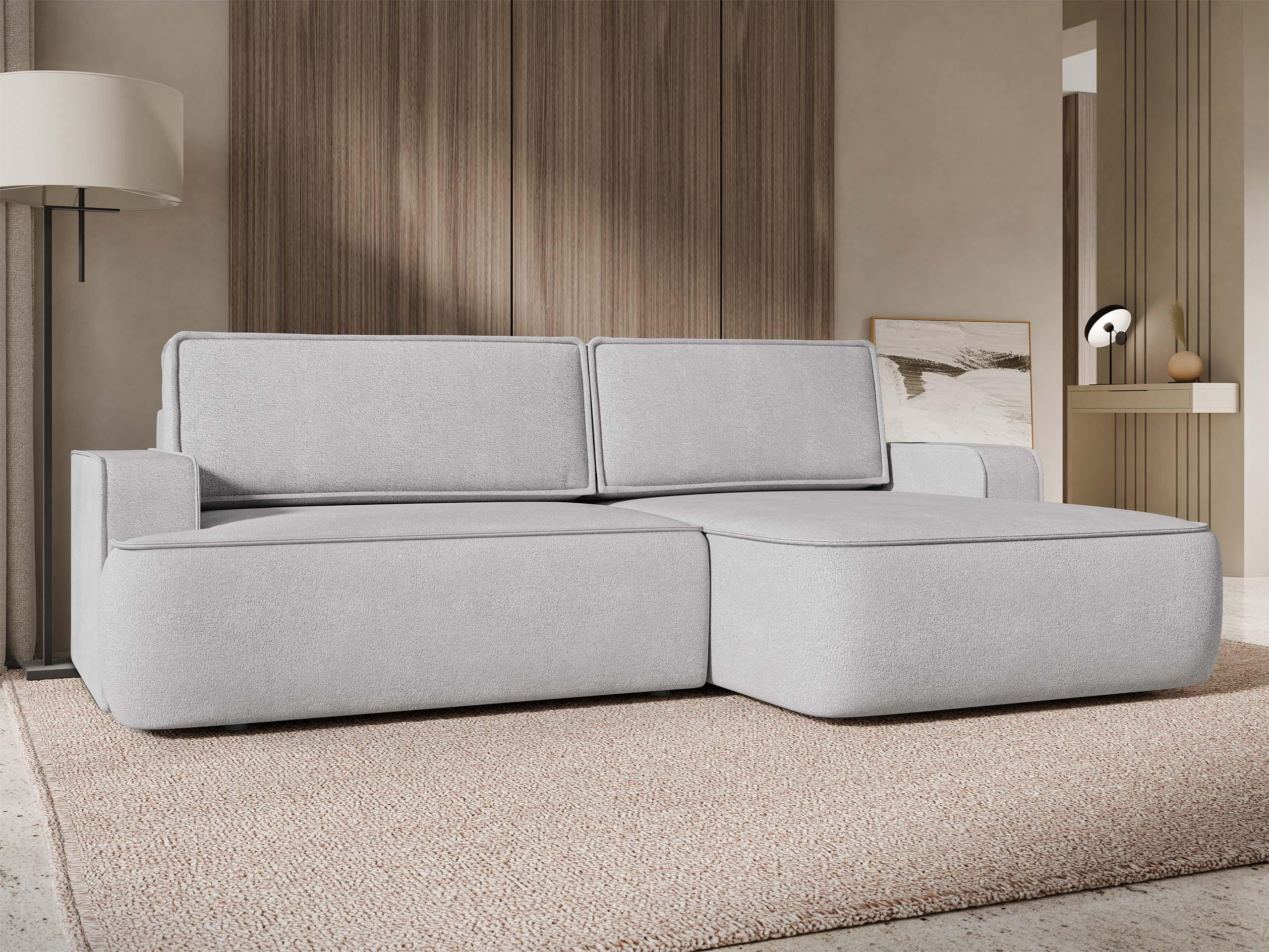 ECKSOFA Mono, Seite: Rechts - Hellgrau/Schwarz, Holz/Kunststoff (260/168cm) - MIRJAN24