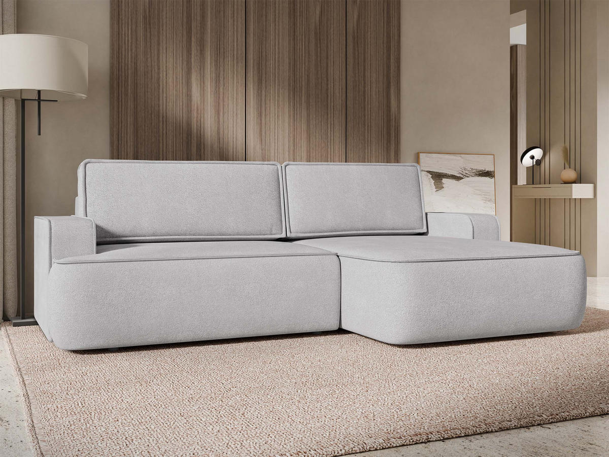 ECKSOFA Mono, Seite: Rechts - Hellgrau/Schwarz, Holz/Kunststoff (260/168cm) - MIRJAN24