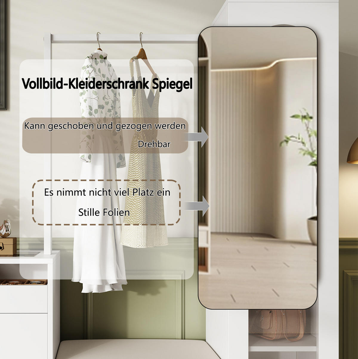 PŘEDSÍŇOVÁ sestava 163/50/161 cm bílá z dřevotřísky s LED osvětlením a skrytým botníkem - bílá, kompozitní dřevo (163/161/35cm) - OKWISH