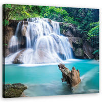LEINWANDBILD, Landschaften - Blau 50x50cm - Blau, Textil (50/50cm) - Feeby
