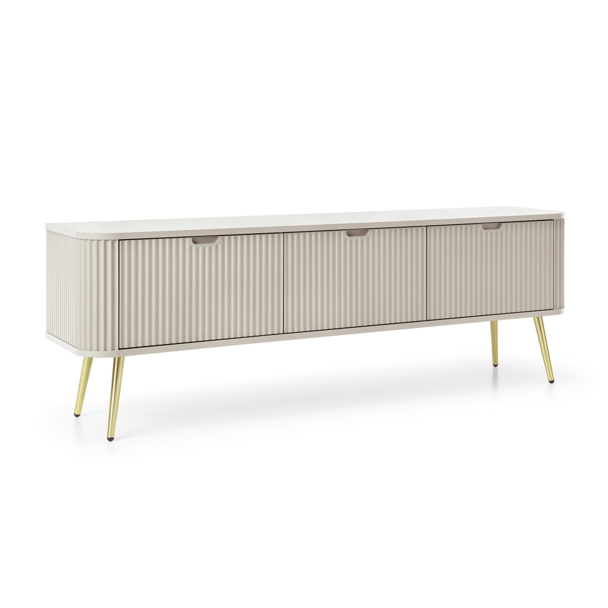 LOWBOARD ZENZERO 168x39x57 cm mit 3 Türen Kaschmir - Kaschmir/Goldfarben, Holzwerkstoff (168/57/39cm) - MASSENO