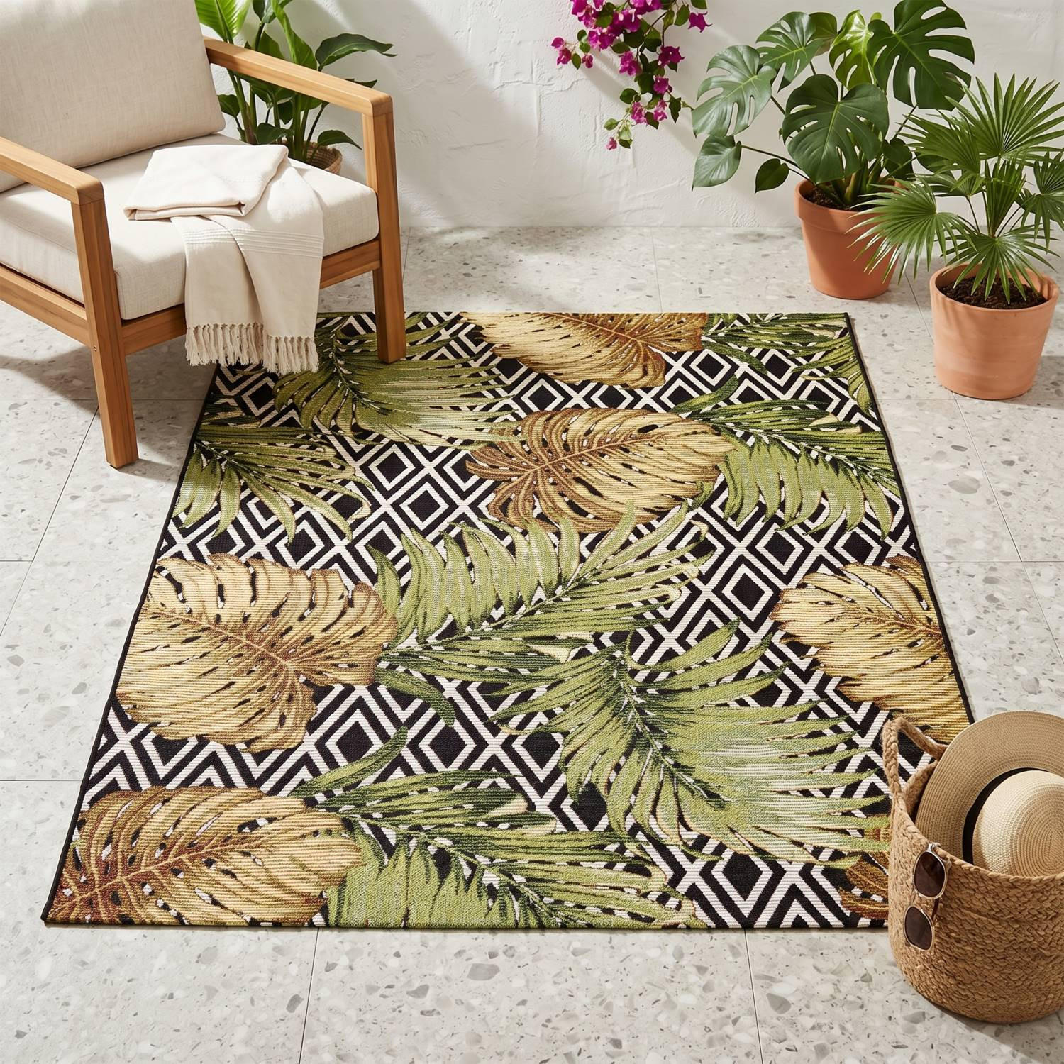 OUTDOORTEPPICH Aurora 80x165 cm - Schwarz, Textil (80/165cm) - Gino Falcone