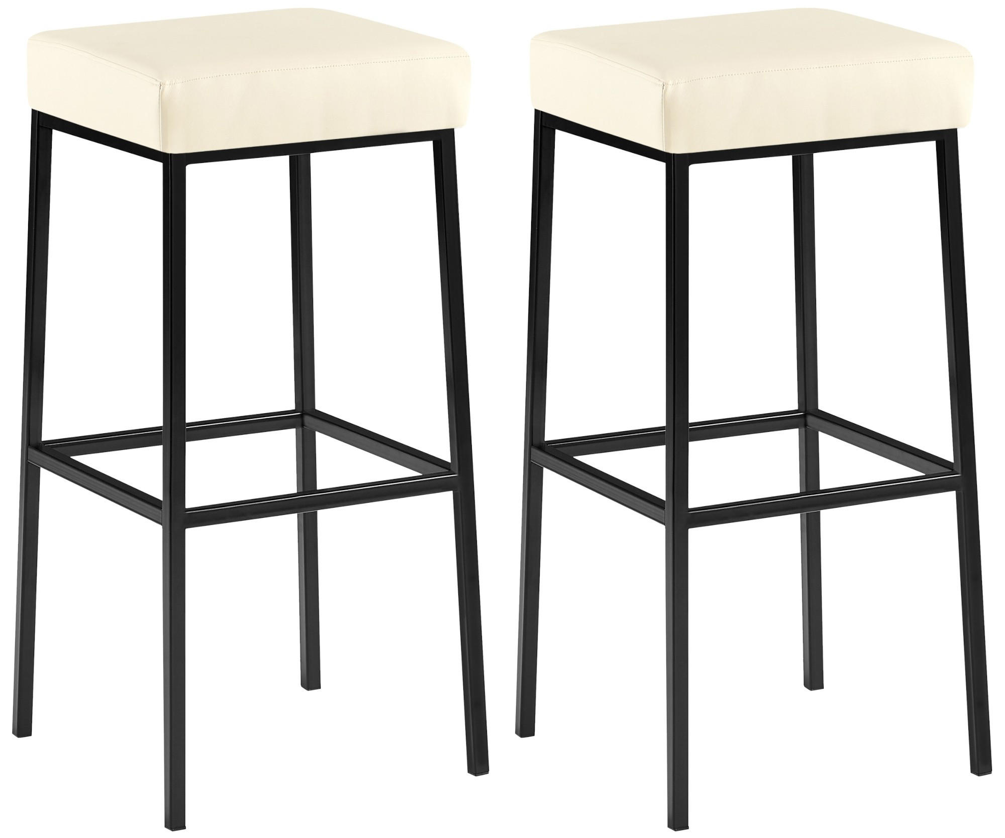 BARHOCKER Set Montreal 37x37x83 cm Creme - Creme, Leder (37/83/37cm) - furnicato