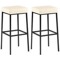 BARHOCKER Set Montreal 37x37x83 cm Creme - Creme, Leder (37/83/37cm) - furnicato