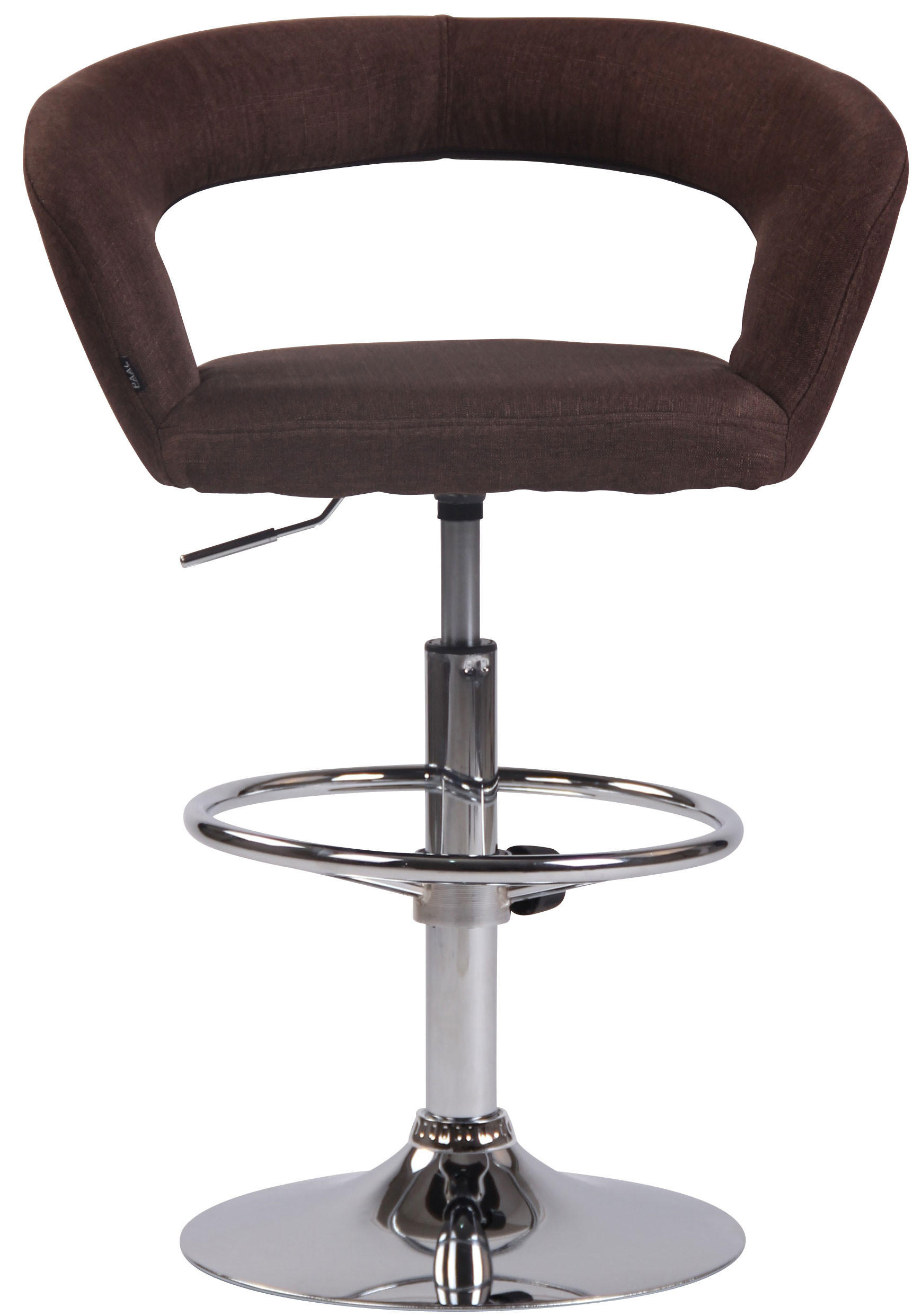 BARHOCKER Stoff braun - Chromfarben/Braun, Textil/Metall (58/82/47cm) - CLP