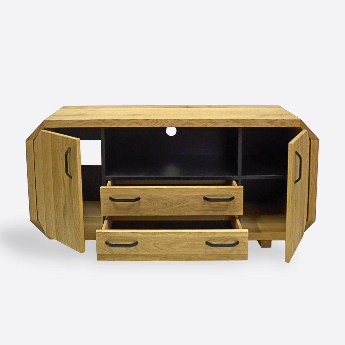 TV-SCHRANK aus Eichenholz mit Schubladen OMNIS II - Eichefarben, Holz (145/65/40cm) - Rawood Furniture