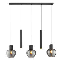 LED DECKENLEUCHTE Ligari Schwarz/Rauchglas 23/123/150 cm - Multicolor, Kunststoff (23/123/150cm) - Brilliant