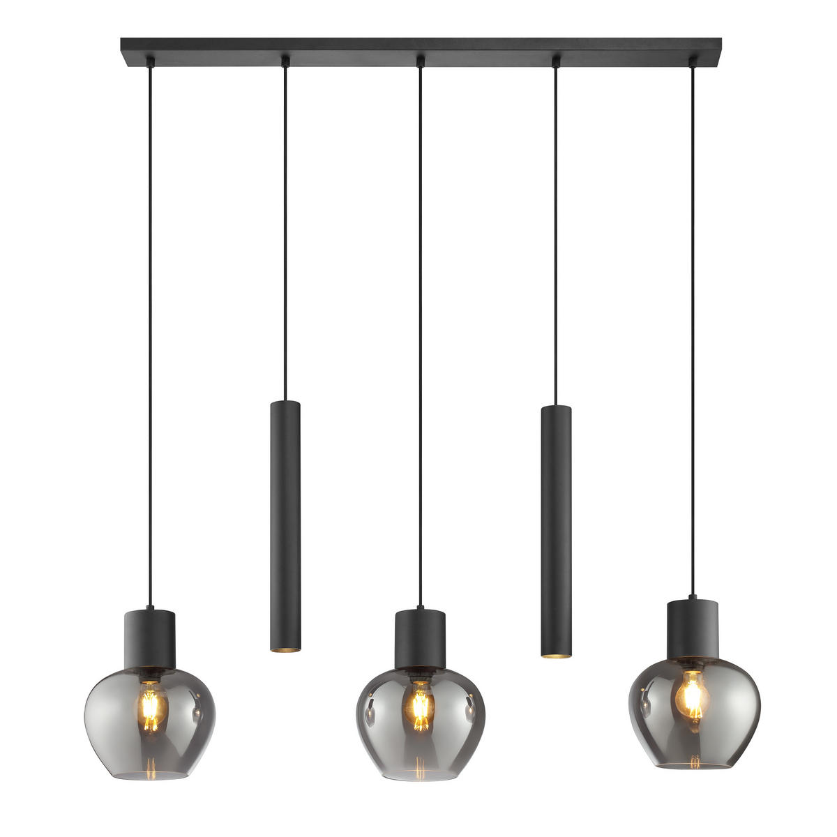 LED DECKENLEUCHTE Ligari Schwarz/Rauchglas 23/123/150 cm - Multicolor, Kunststoff (23/123/150cm) - Brilliant