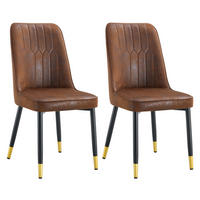 ESSZIMMERSTUHL 2er set stoff tech gepolstert metallbeine - Braun, Textil (43/89/41.5cm) - Urban Meuble