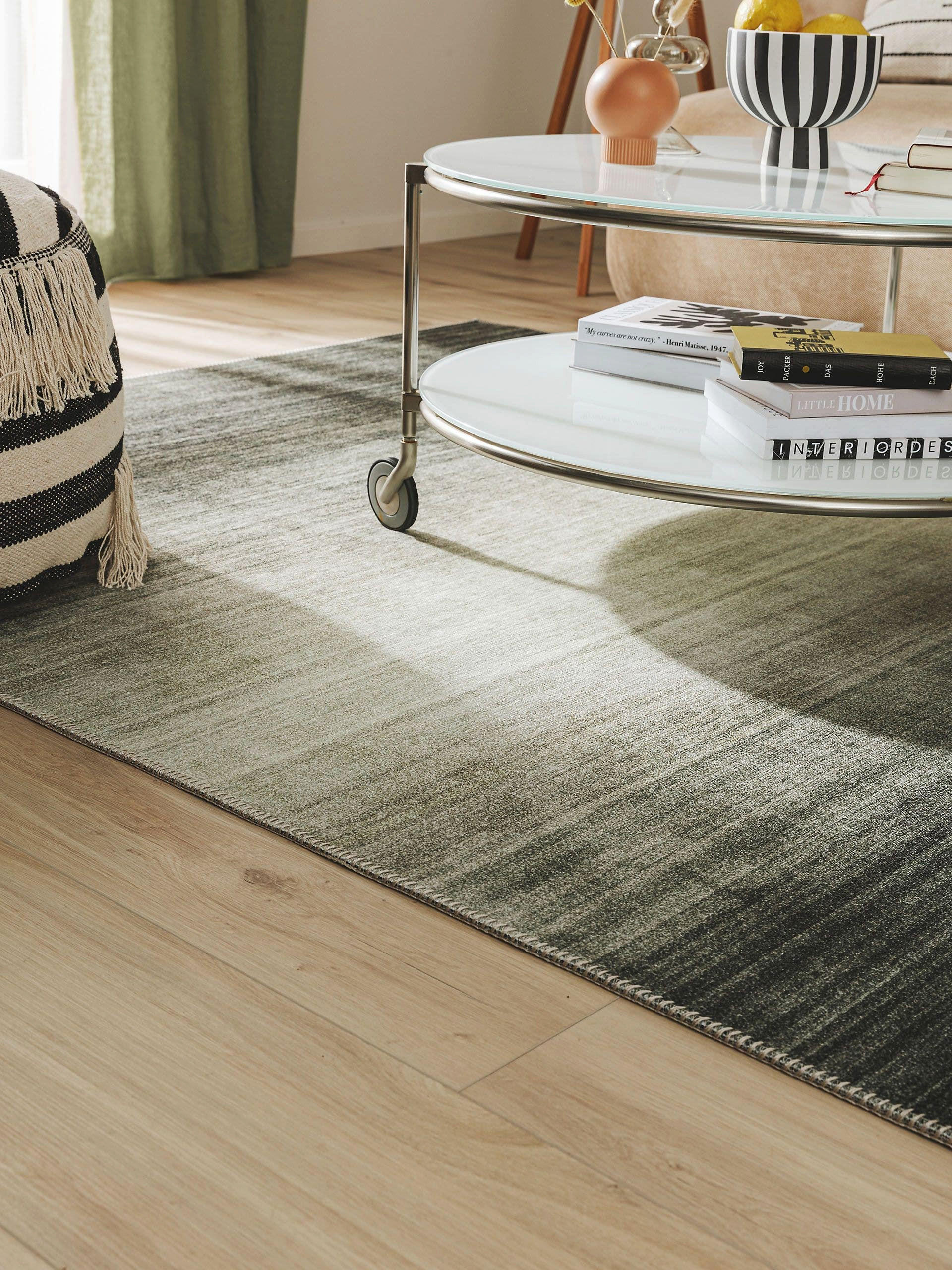 Thumbnail - benuta Pop Teppich, Olivgrün, Textil, Beton Optik, Rechteckig, 120x170 cm, wasserabweisend, Teppiche & Böden, Teppiche