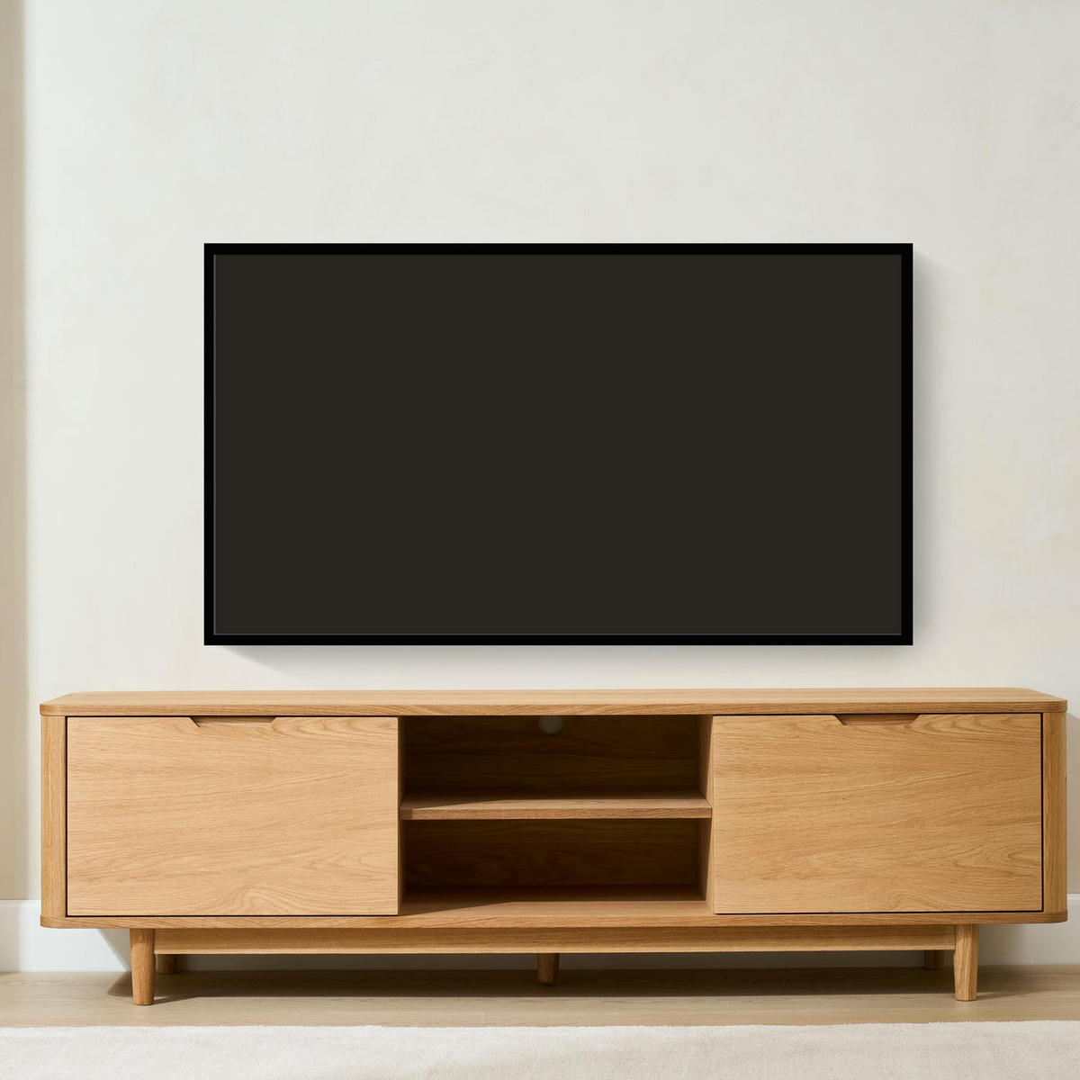 TV-ELEMENT Eiche massiv - Eichefarben/Braun, Holz/Holzwerkstoff (180/52/45cm) - Furnhouse