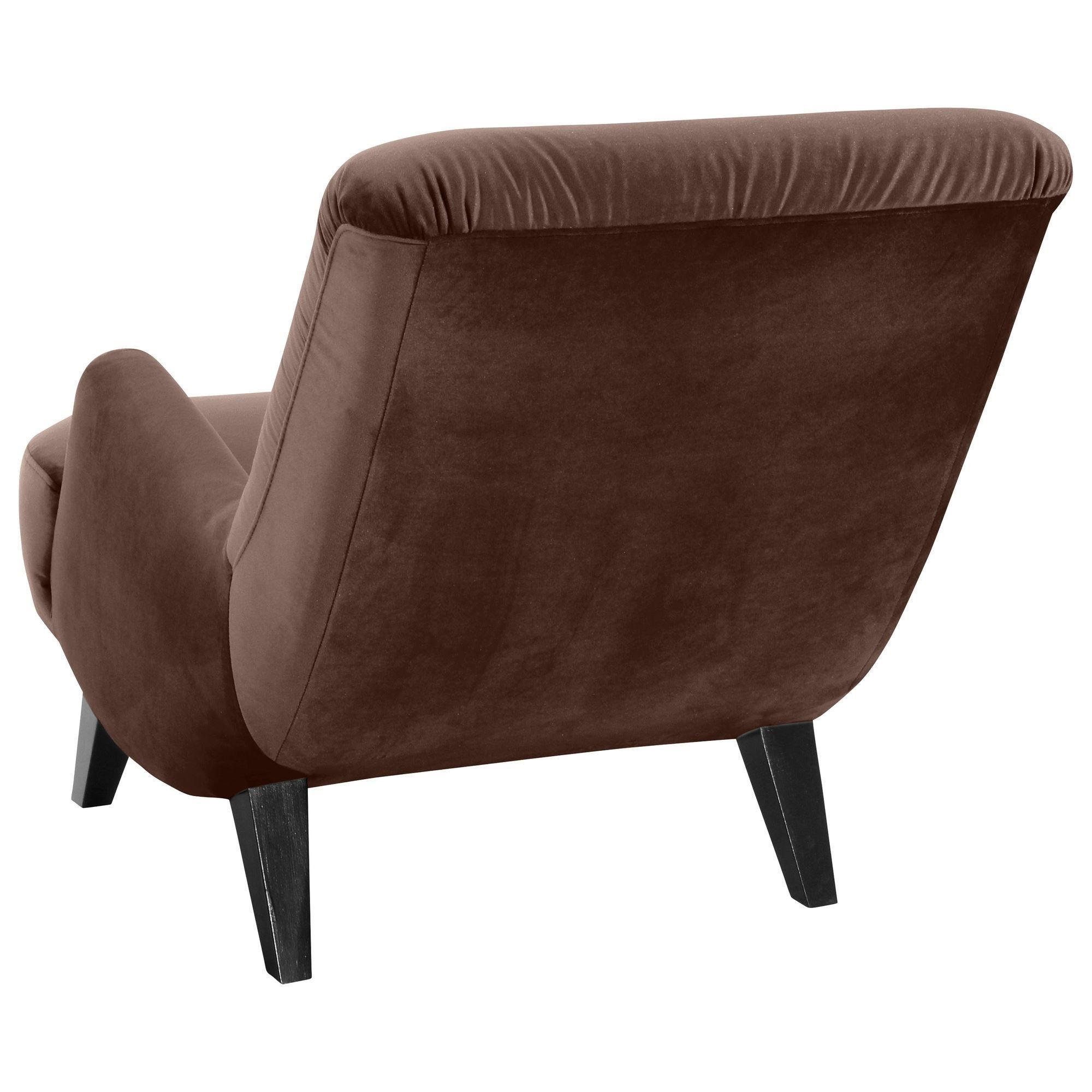 SESSEL Kajsa 71x80x101 Bezug Samtvelours Buche schwarz/braun - Schwarz/Braun, Kunststoff (101/80/71cm) - 58aufmkessel