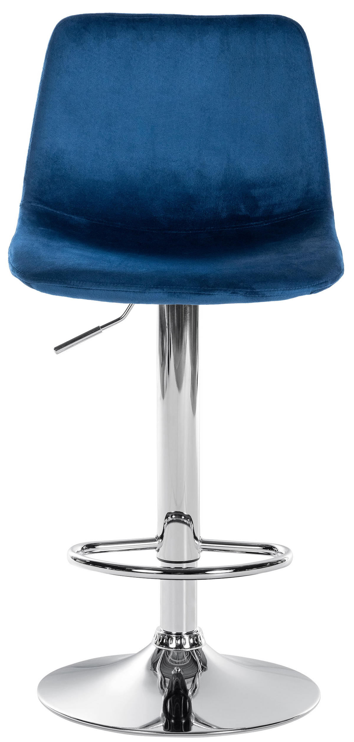 BARHOCKER Samt blau - Chromfarben/Blau, Textil/Metall (44/88/43cm) - CLP