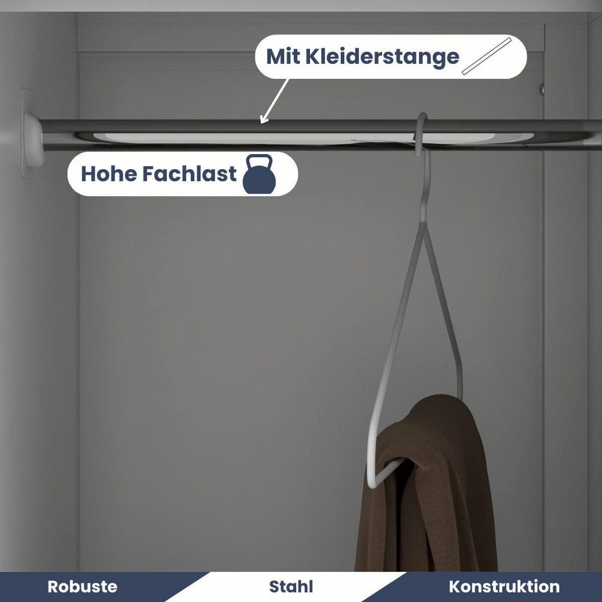 UMKLEIDESCHRANK Spind IGOREK 6 Abteile 150x90x45cm Grau - Grau, Metall (90/150/45cm) - Jan Nowak
