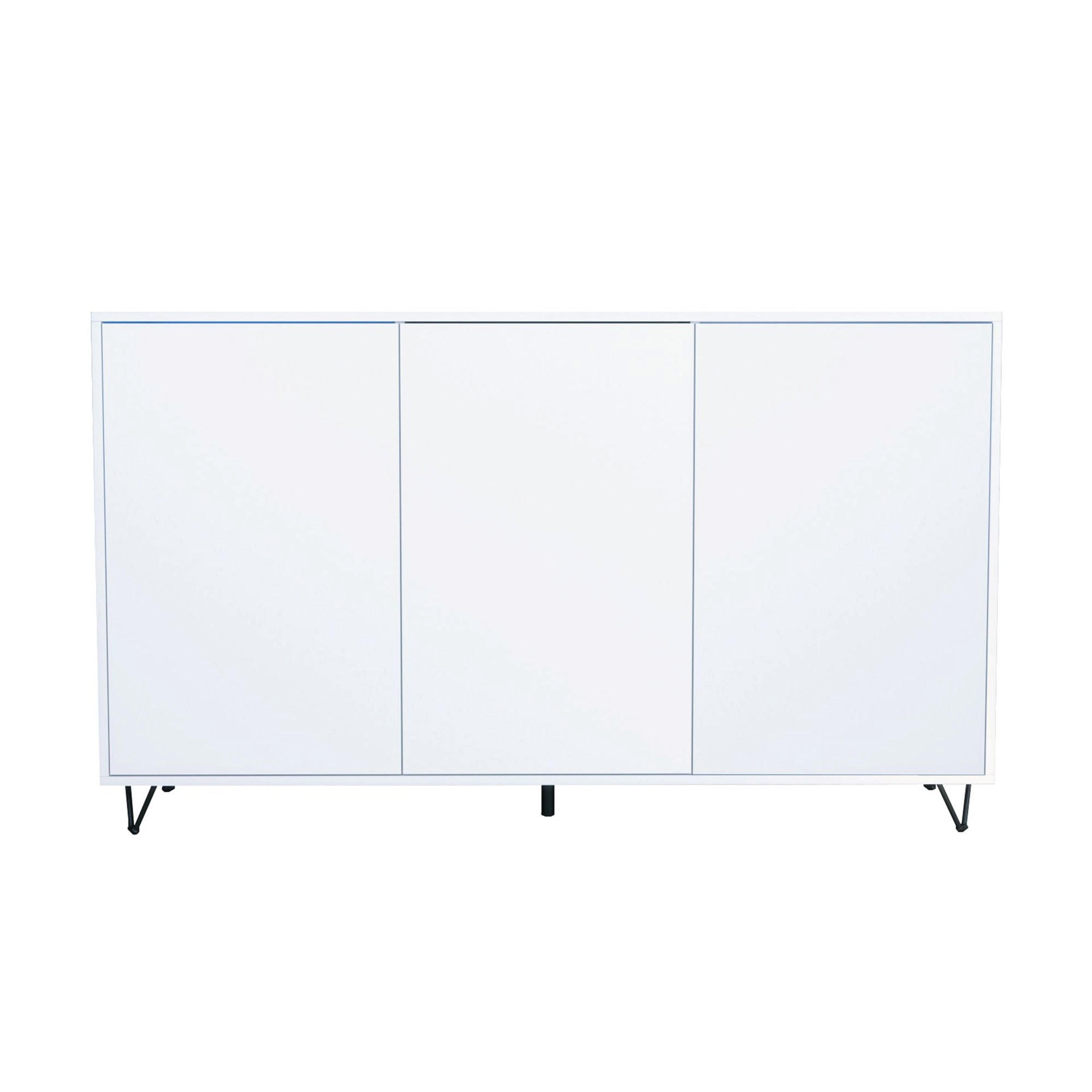 SIDEBOARD Elisa, Kommode mit Push-to-Open, Made in Germany, Moderner Schrank, Weiß matt (152,5 x 90,5 x 37 cm) - Weiß, Holzwerkstoff (152.5/90.5/37cm) - InnoFurn