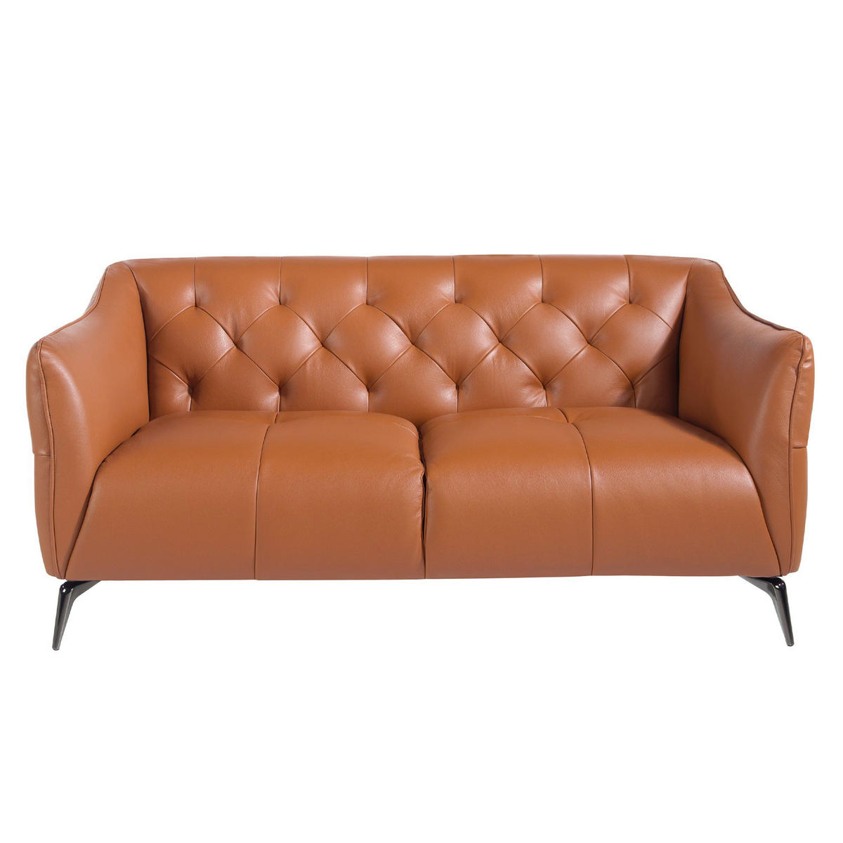 CHESTERFIELD-SOFA Chester 2-Sitzer Sofa aus braunem Leder 171/95/77 cm - Dunkelgrau/Braun, Leder (171/77/95cm) - ANGEL CERDA