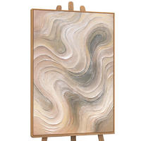 GEMÄLDE Sanfte Strömung Schattenfugenrahmen Eichefarben 140x100 cm - Eichefarben, Holz (140/100cm) - YS-art gallery